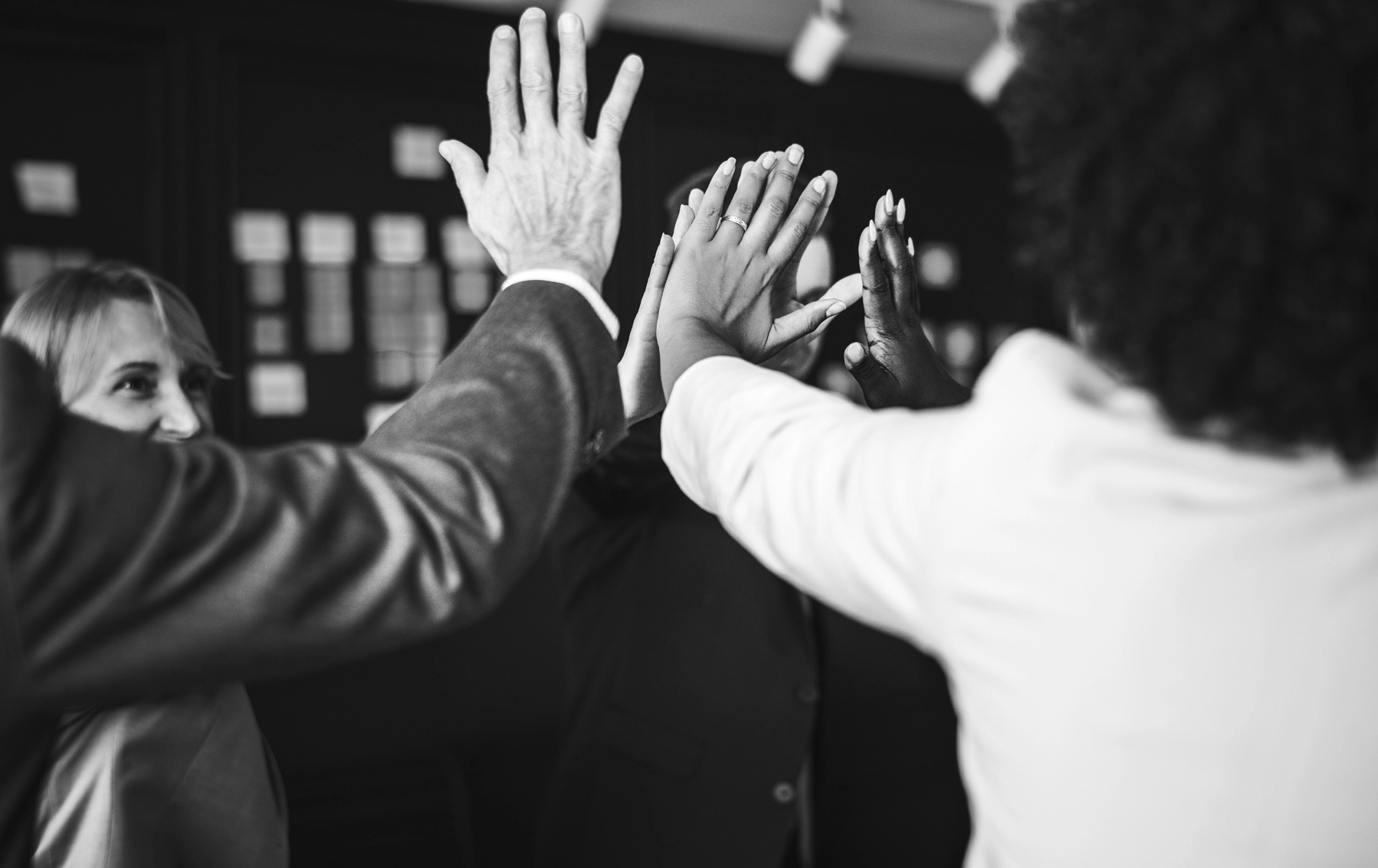 team high five