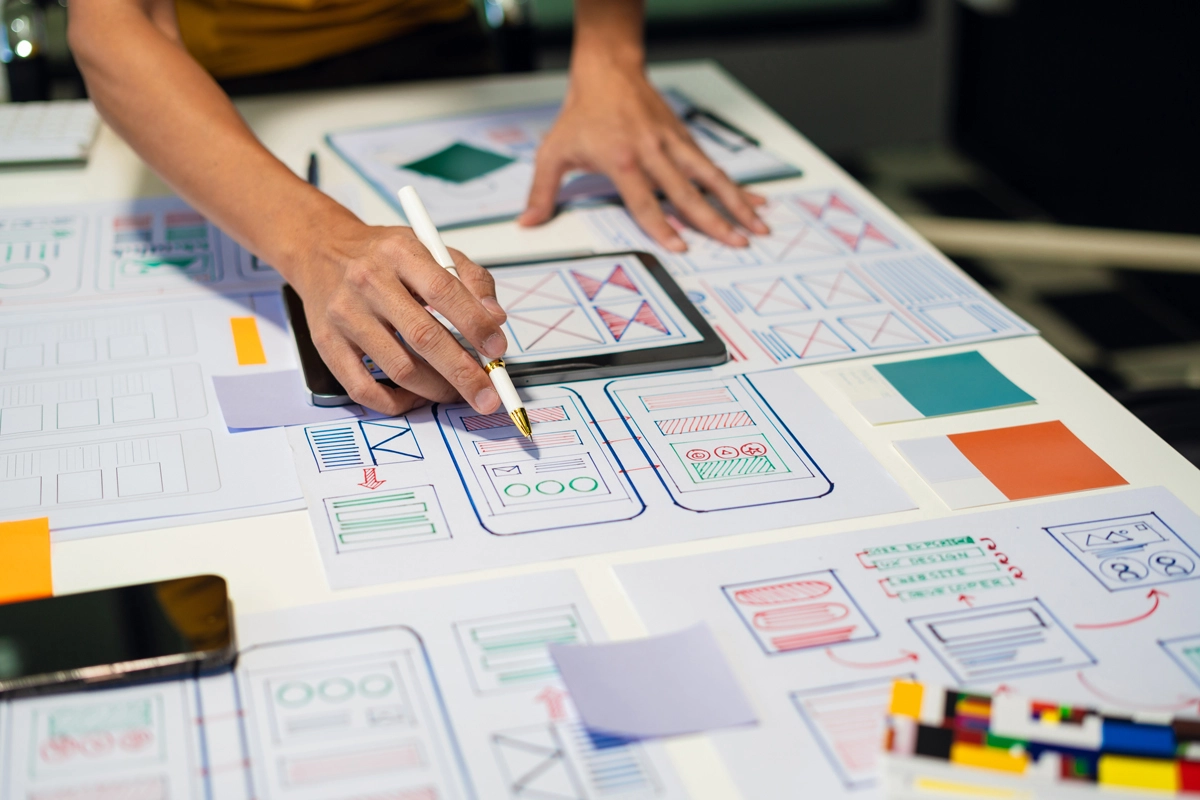 Designers create wireframes and prototypes