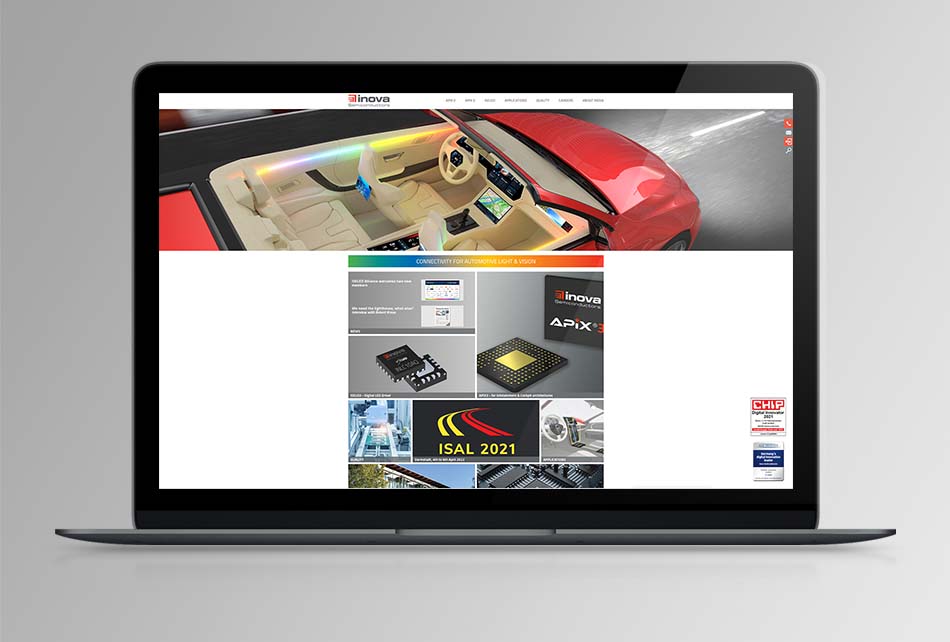 [Translate to English:] Inova Semiconductors Webseite