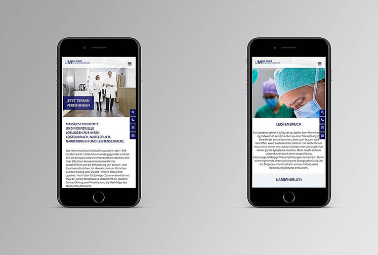 [Translate to English:] Hernienzentrum Dr. Conze_Handy