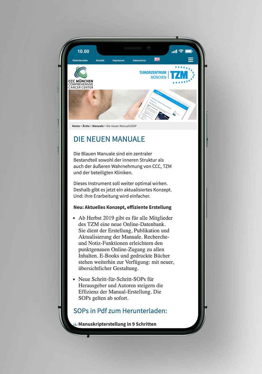 [Translate to English:]  Tumorzentrum-Muenchen_Handy1