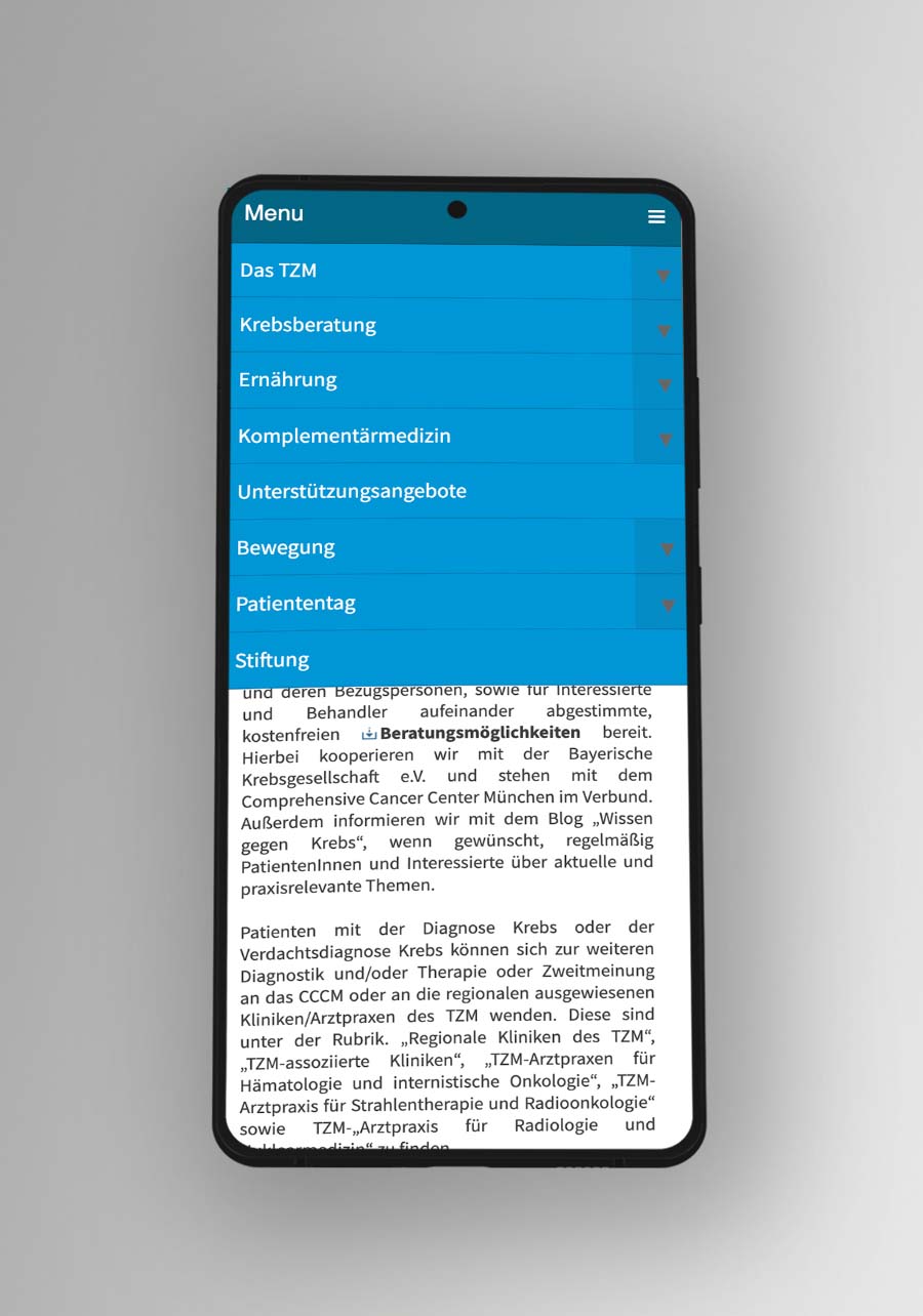 [Translate to English:] Tumorzentrum-Muenchen_Handy2
