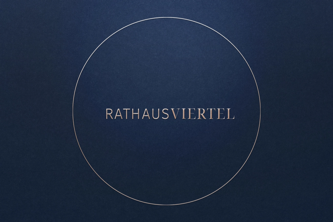 A blue paper with Rathausviertel written on it