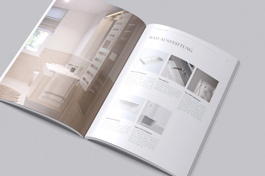 Bathroom page in brochure