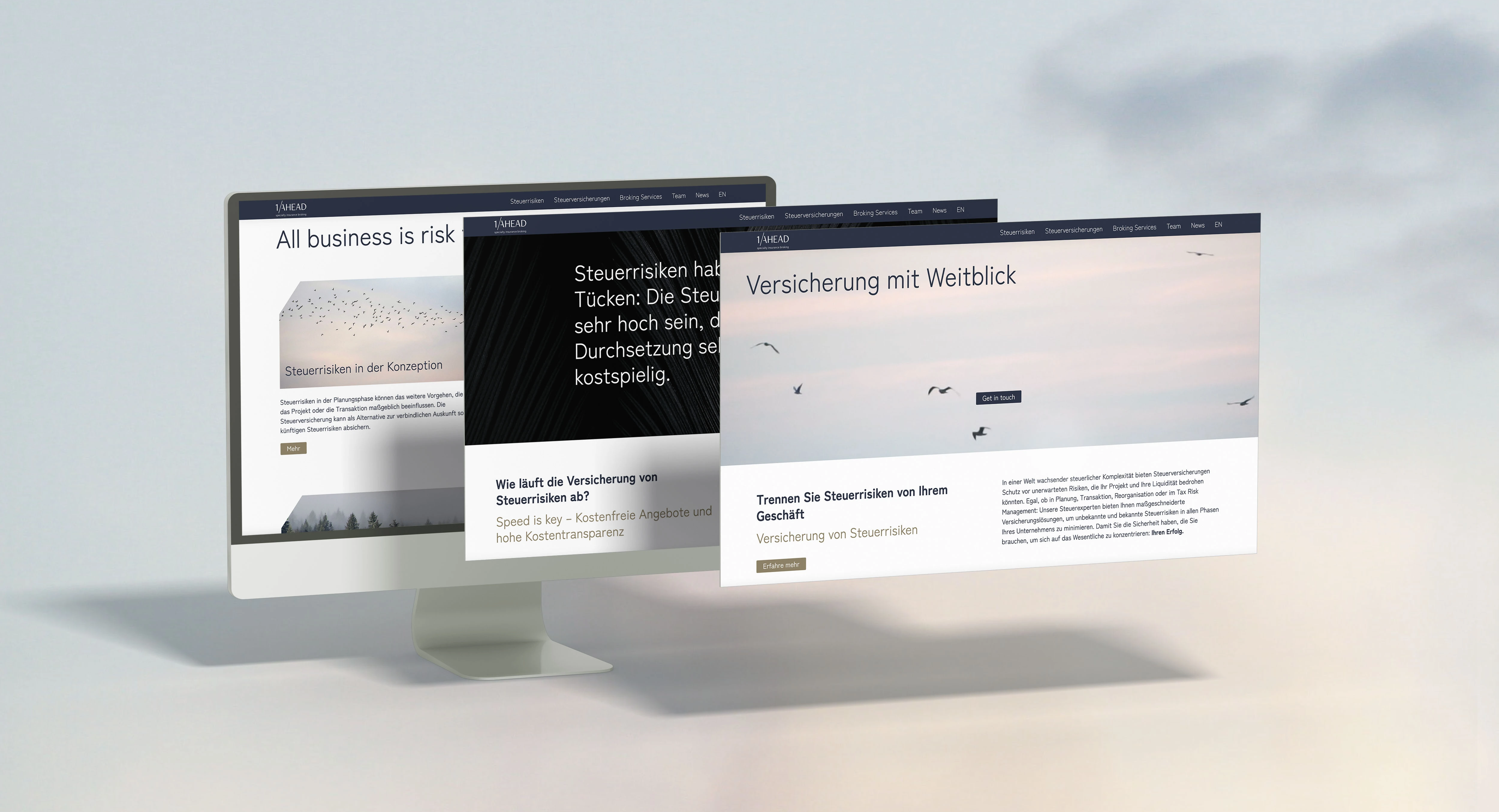 iMac mockups for 1AHEAD website